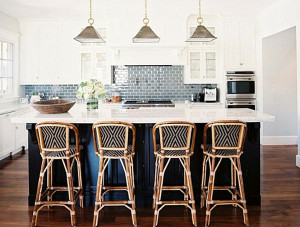 Black And White Bistro Kitchen With Bistro Chairs