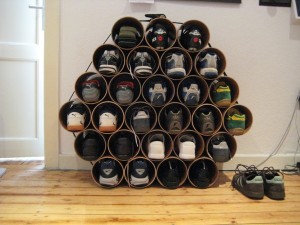 DIY PVC Pipe Shoe Rack